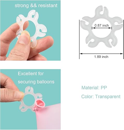 Miniatura 3 de Miliocry Clips para globos, 50 unidades, hebilla de soporte de arco de globos, conectores de flores para globos, soportes de clip para decoración de