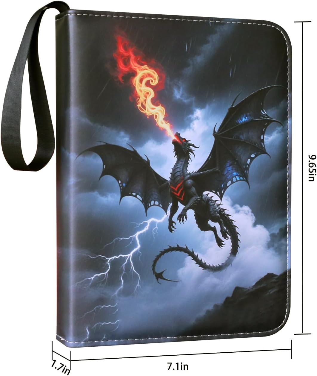 Cool Dragon Trading Card Binder - 4-Pocket Zipper Binder with 400 Pockets, Ideal for Card Collectors and Enthusiasts - Collectible Trading Card Album with Sleeves image 5