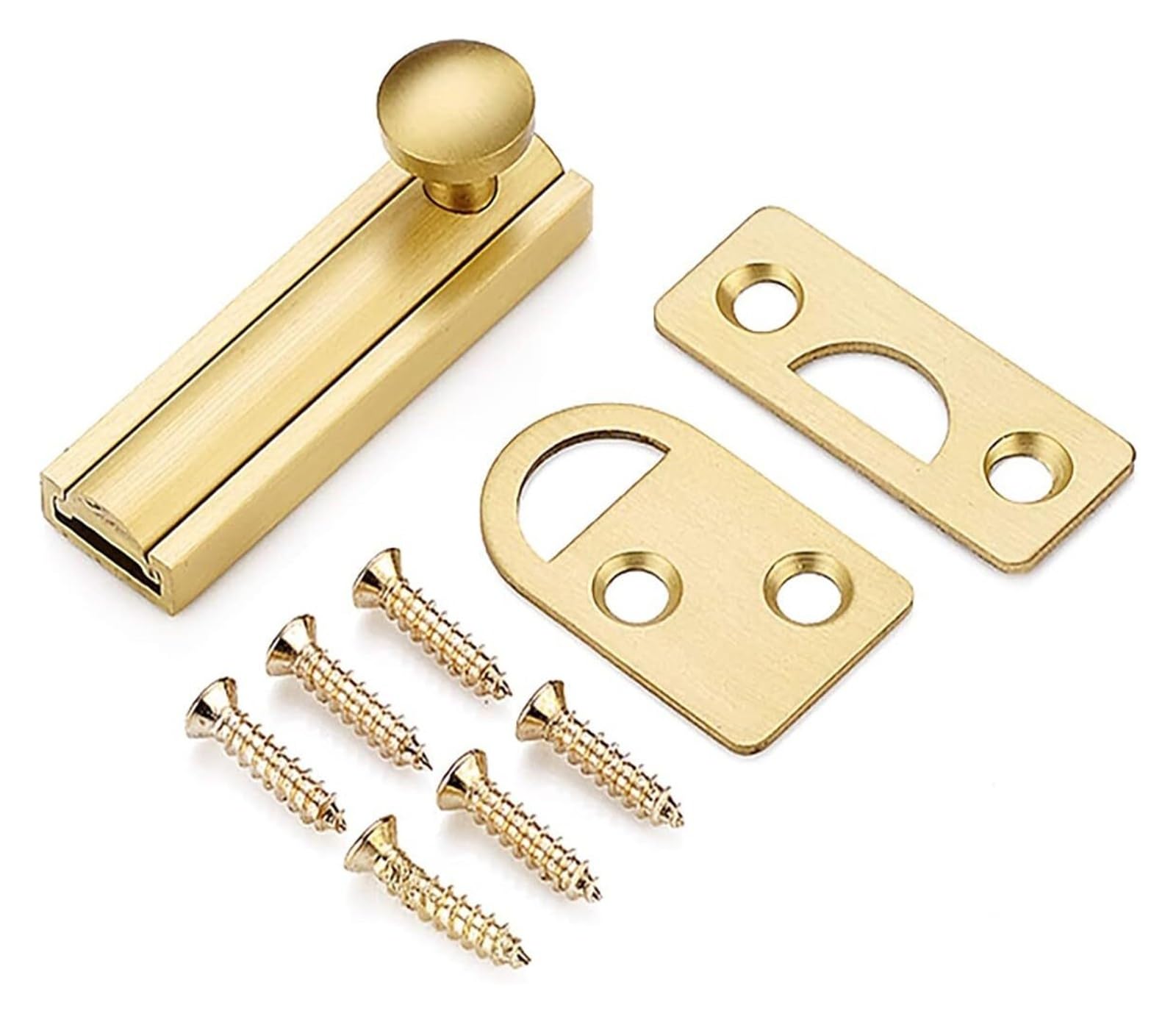 Door Latch， All Copper Slide Door Bolt 2-8in Multicolor for Childproofing and Petproofing(Gold,2in)
