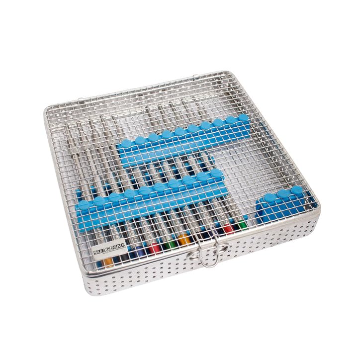 SurgiMac 10-Slot Instrument Cassette with Pro Series Osteotomes Kit, Stainless Steel Dental Surgical Tools