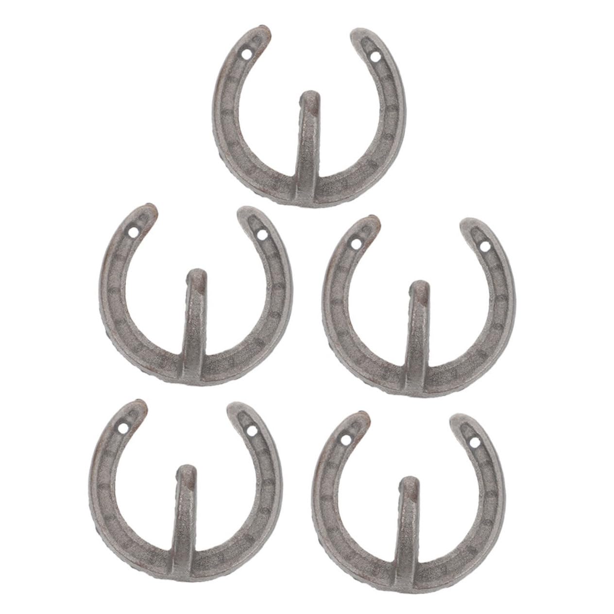 Crochets muraux en métal HEMOTON patères robustes style rétro fer à cheval en lot de 5