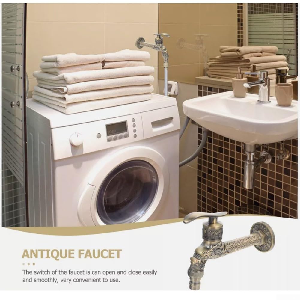 Vintage Kitchen Faucet Made of Zinc Alloy with Antique Design for Home Bathroom Balcony Washing Machine Use Easy — view 7