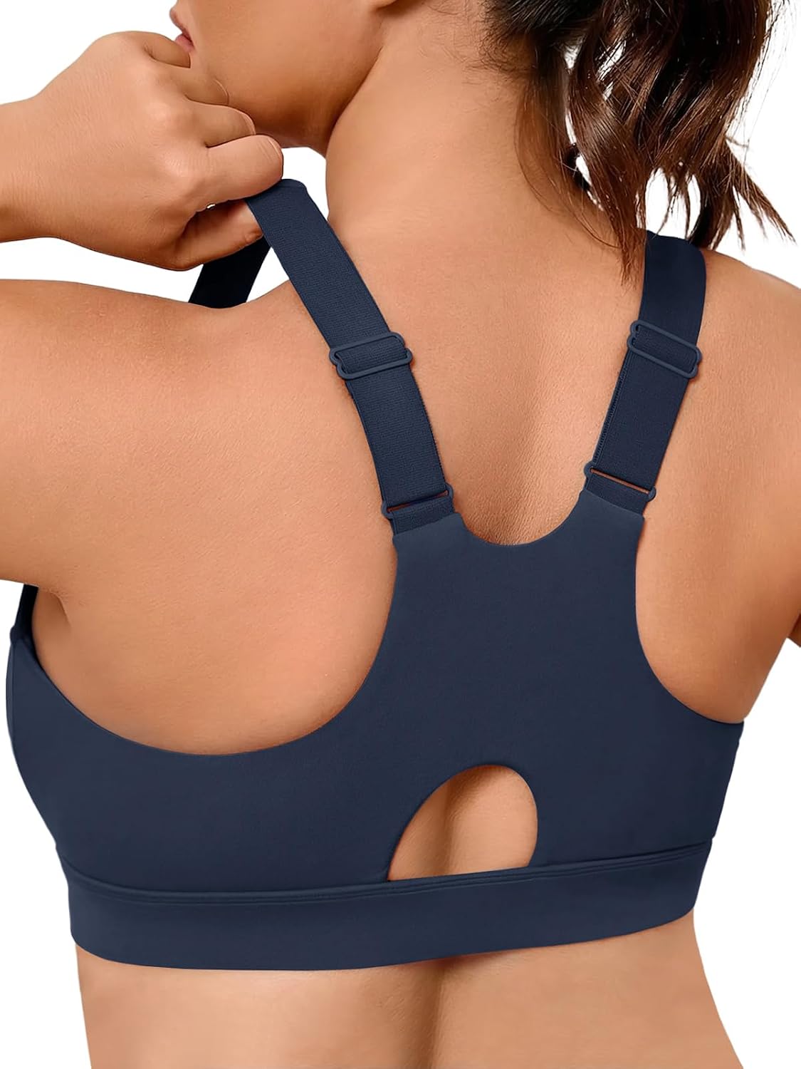 Aoysky Plus Size Sports Bras for Women Cloud Soft Racerback Sports Bra Adjustable Straps Padded Yoga Gym Workout Bra