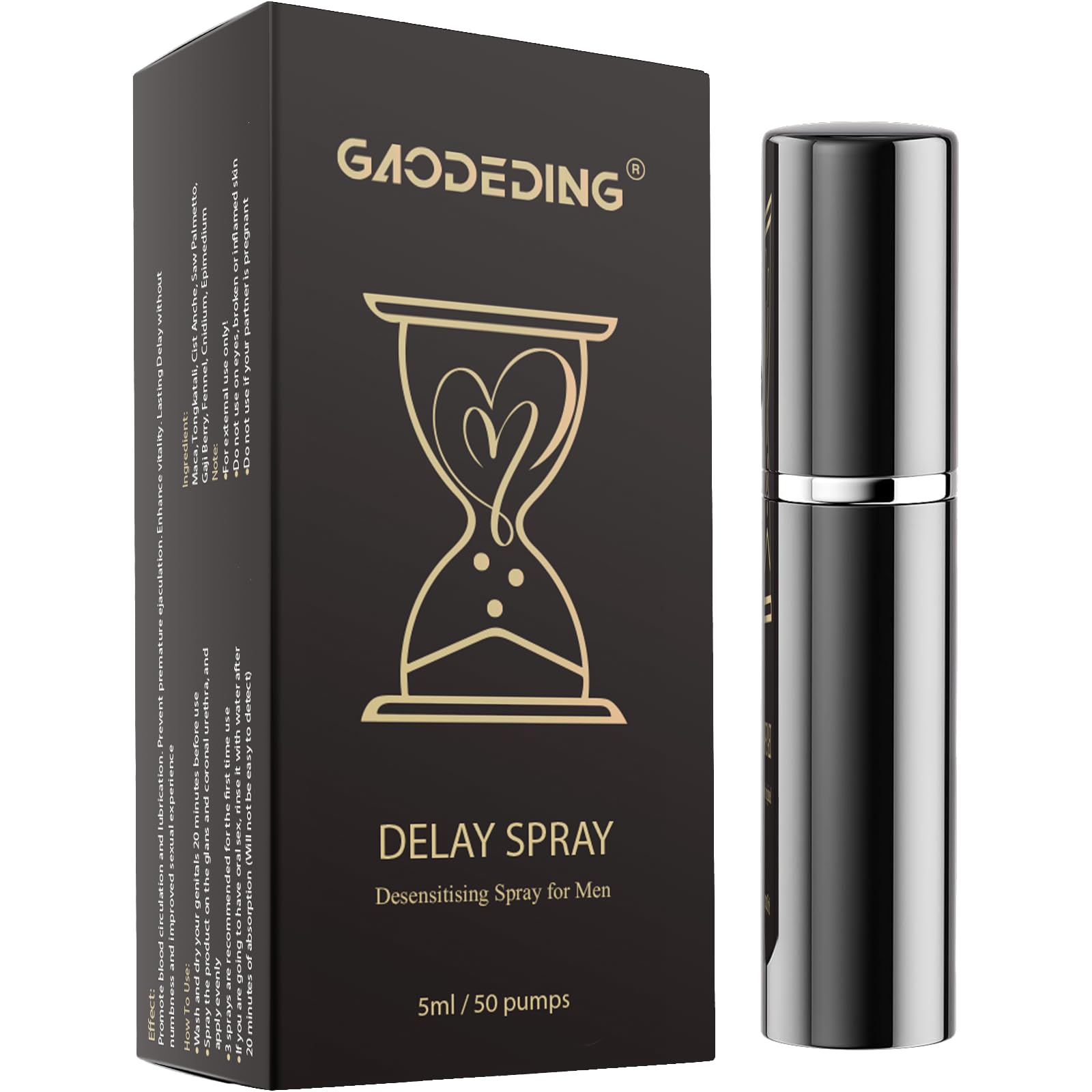 Spray Retardante Eyaculación - Prolonga el Placer y Dura Más en la Cama con Fórmula Desensibilizante de Acción Rápida, Envase Discreto y Portátil 5ml