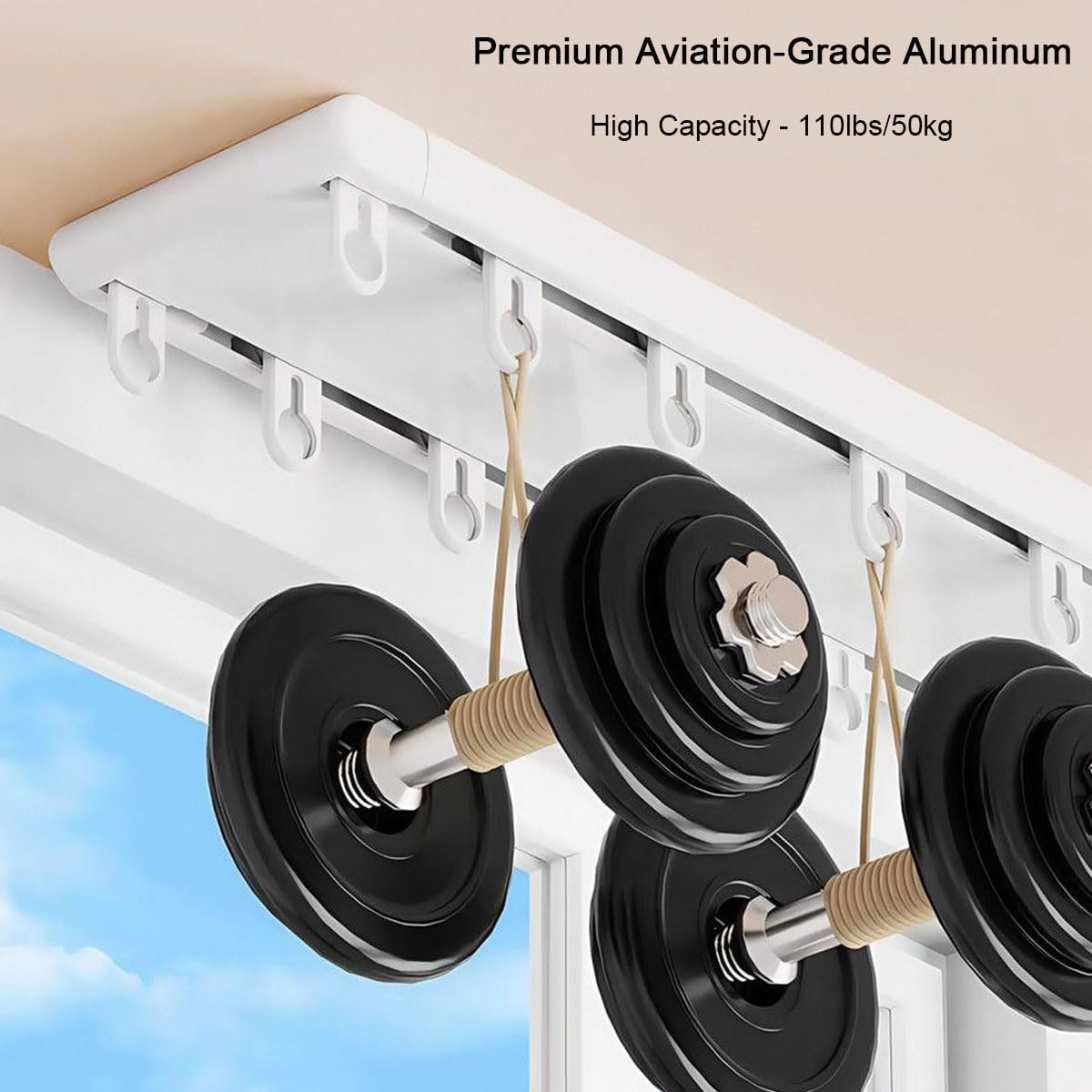 Rail Double Plafond Pour Baie Vitrée, Système De Rail Coulissant Silencieux, 1-6 m Tringle À Rideaux Aluminium Et Extra Plate, Installation Facile, Pour Séparation De Pièce(Blanc,2.6m)