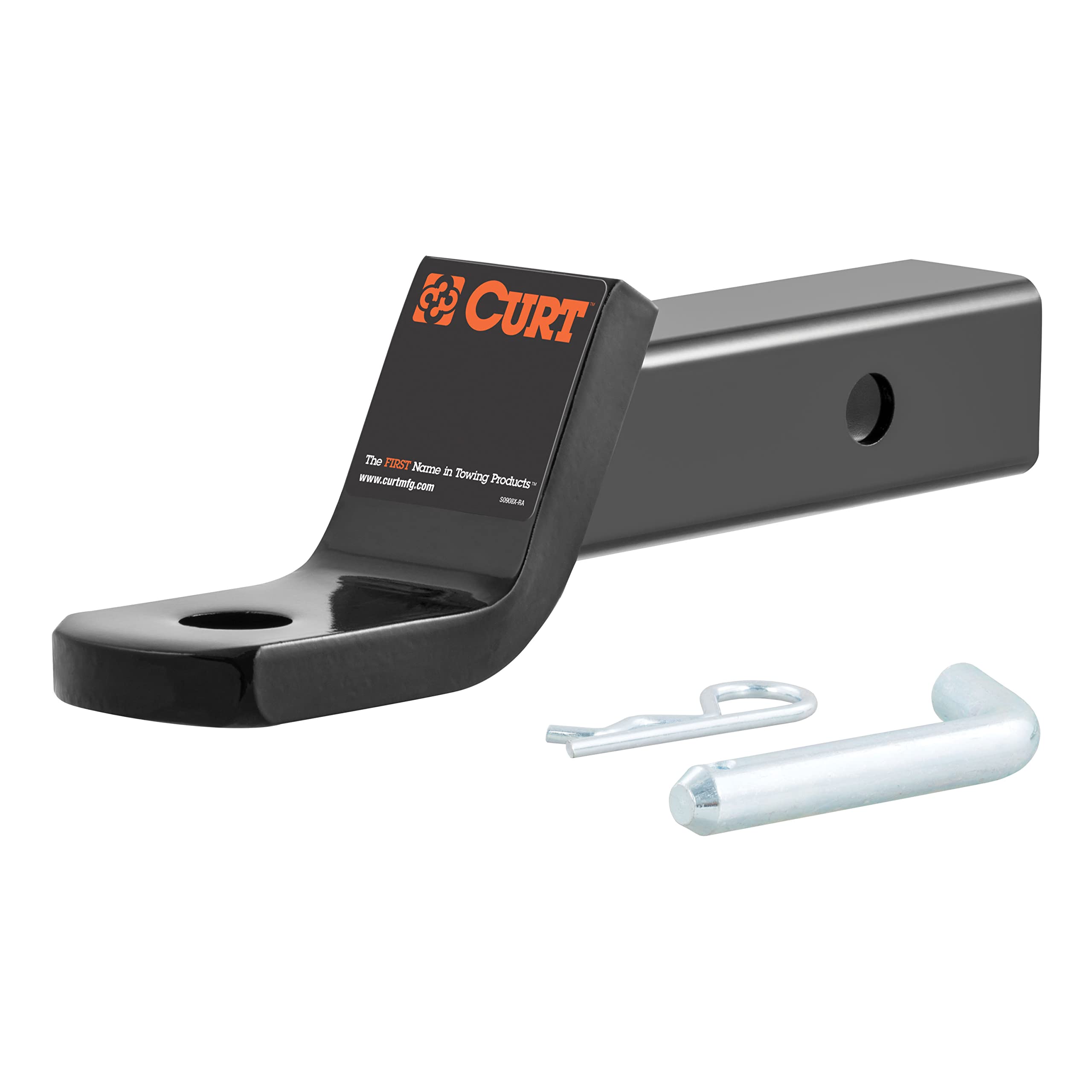 CURT 45032 Class 3 Trailer Hitch Ball Mount and Pin, Fits 2-Inch Receiver, 7,500 lbs, 1-Inch Hole, 2-In Drop, 3/4-Inch Rise