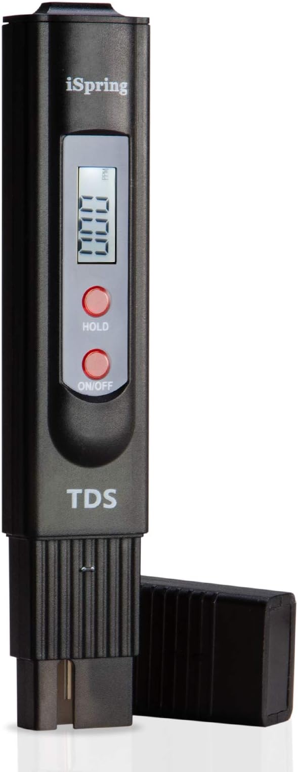 iSpring TDS2 Digital 2-Button TDS Meter with Backlit LCD, Black
