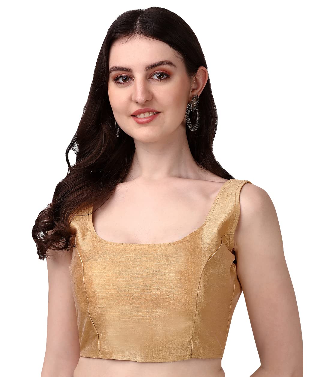 Vihu Fashion Plain Sleeveless Pattern Readymade Blouse U Neck Choli