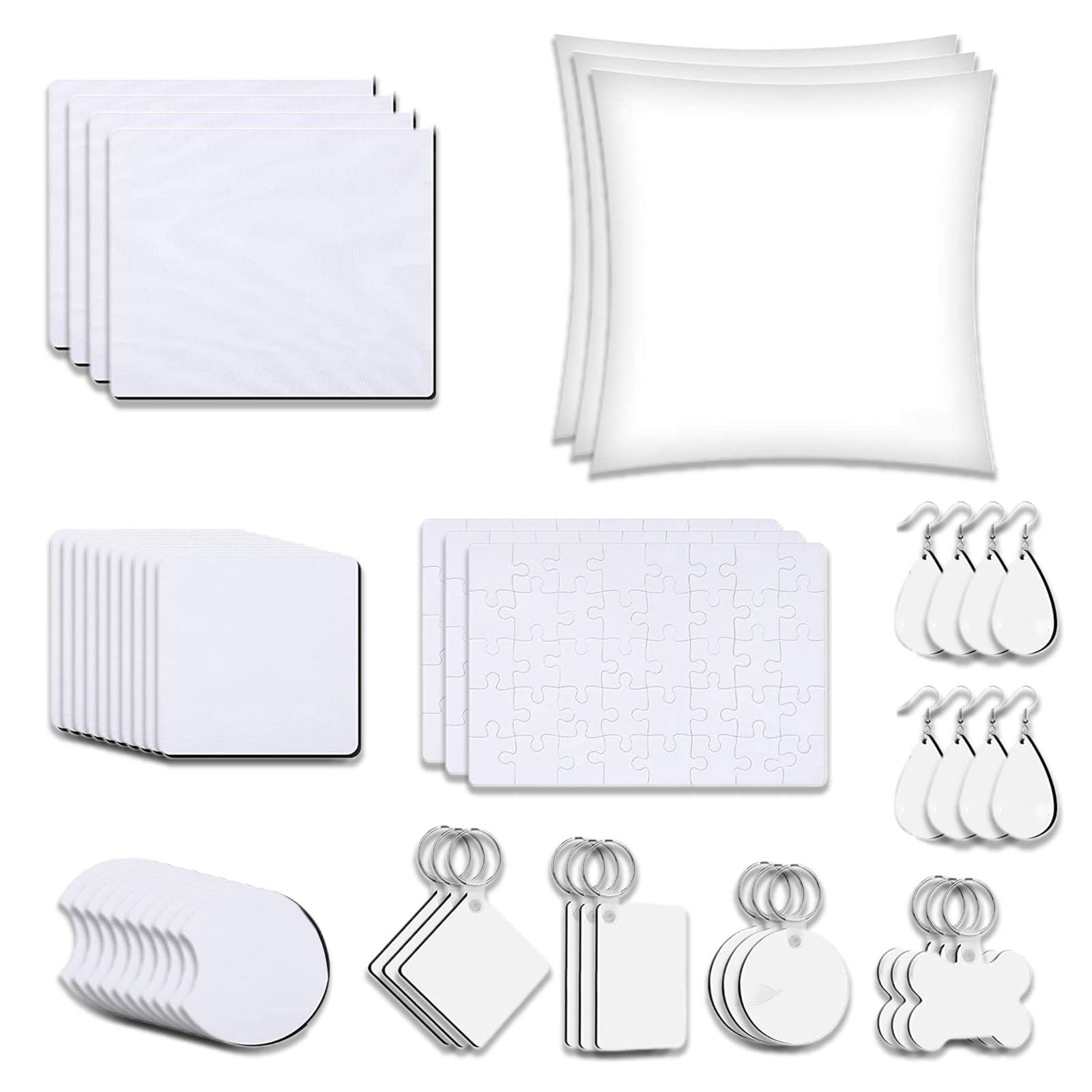 Morain Productos en blanco de sublimación, llavero de transferencia de calor, llavero de pintura para proyectos de sublimación, accesorios de sublimación