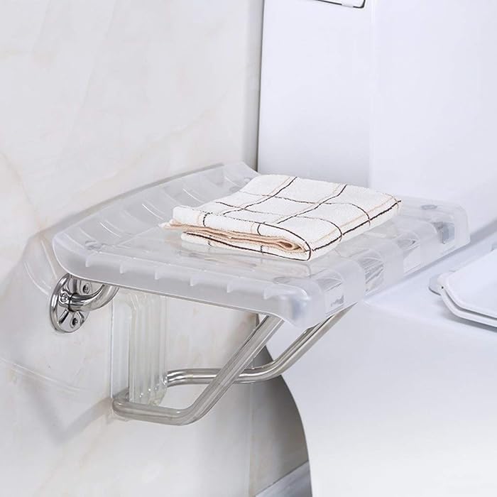 Buy Plastic Shower Seat, Wall Mount Folding Bathroom Stool Fold Up