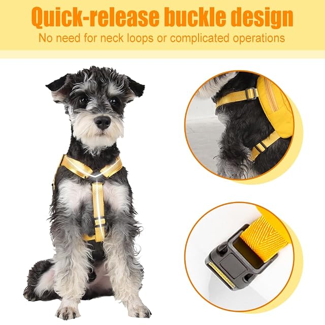 Foto 4 de 7 de Arnés de mochila para perro, paquete de viaje para mascotas con correas ajustables y correa de nailon de 1,5…