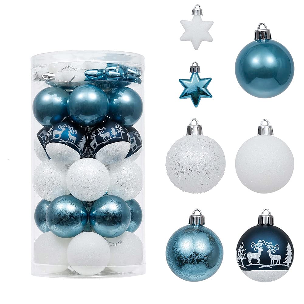 YUHINN Adornos Navidad 35 unids 5 cm Bolas de Navidad Ornamento Multicolor Colgantes de árboles Colgantes de la Navidad Navidad Decoración for el hogar Año Nuevo Decoración Navideña (Color : Style 1)