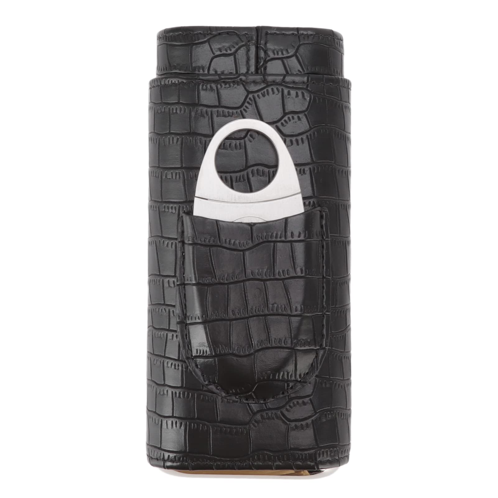 Etui na Cygara Przenośne 3 Szt. Uchwyt na Akcesoria do Cygar Cigar Humidor Etui z Nożem do Podróży Drewno Cedrowe Liner Idealne Akcesoria do Cygar Prezent dla Miłośników Cygar Czarny