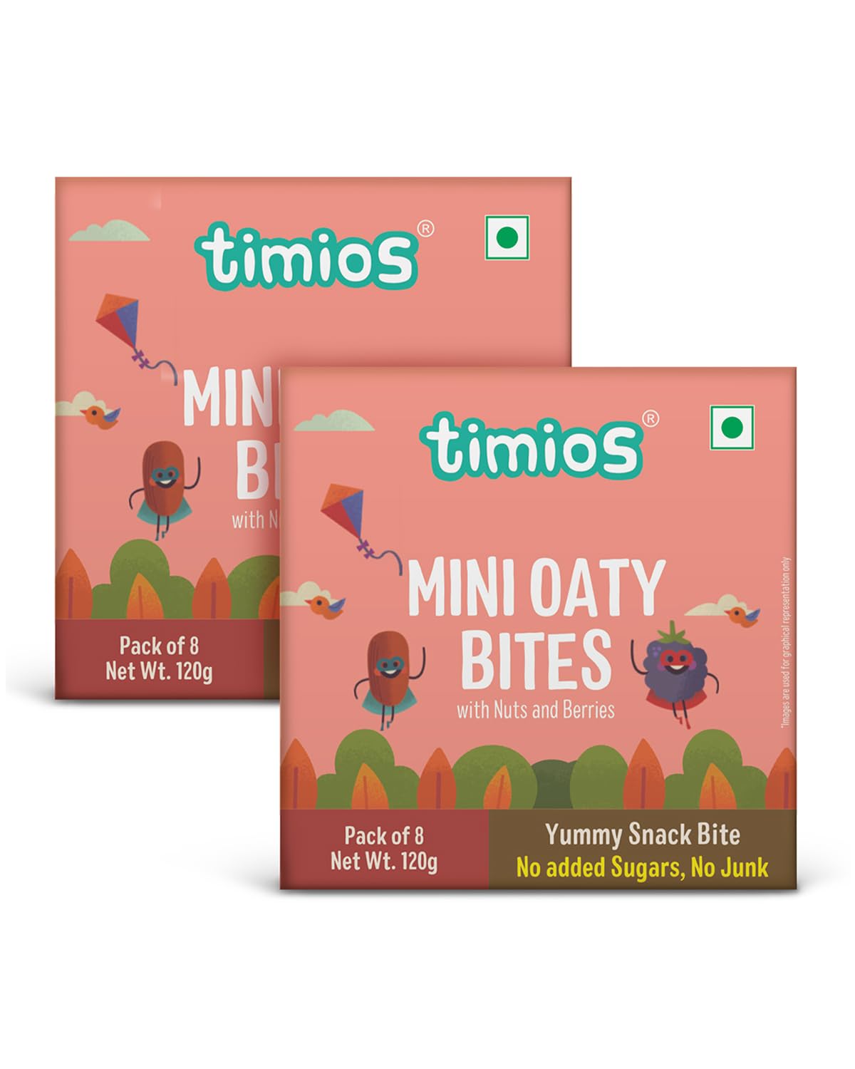 Mini Oaty Bites - Nuts and Berries | Snack Bar for Baby | Pack of 2