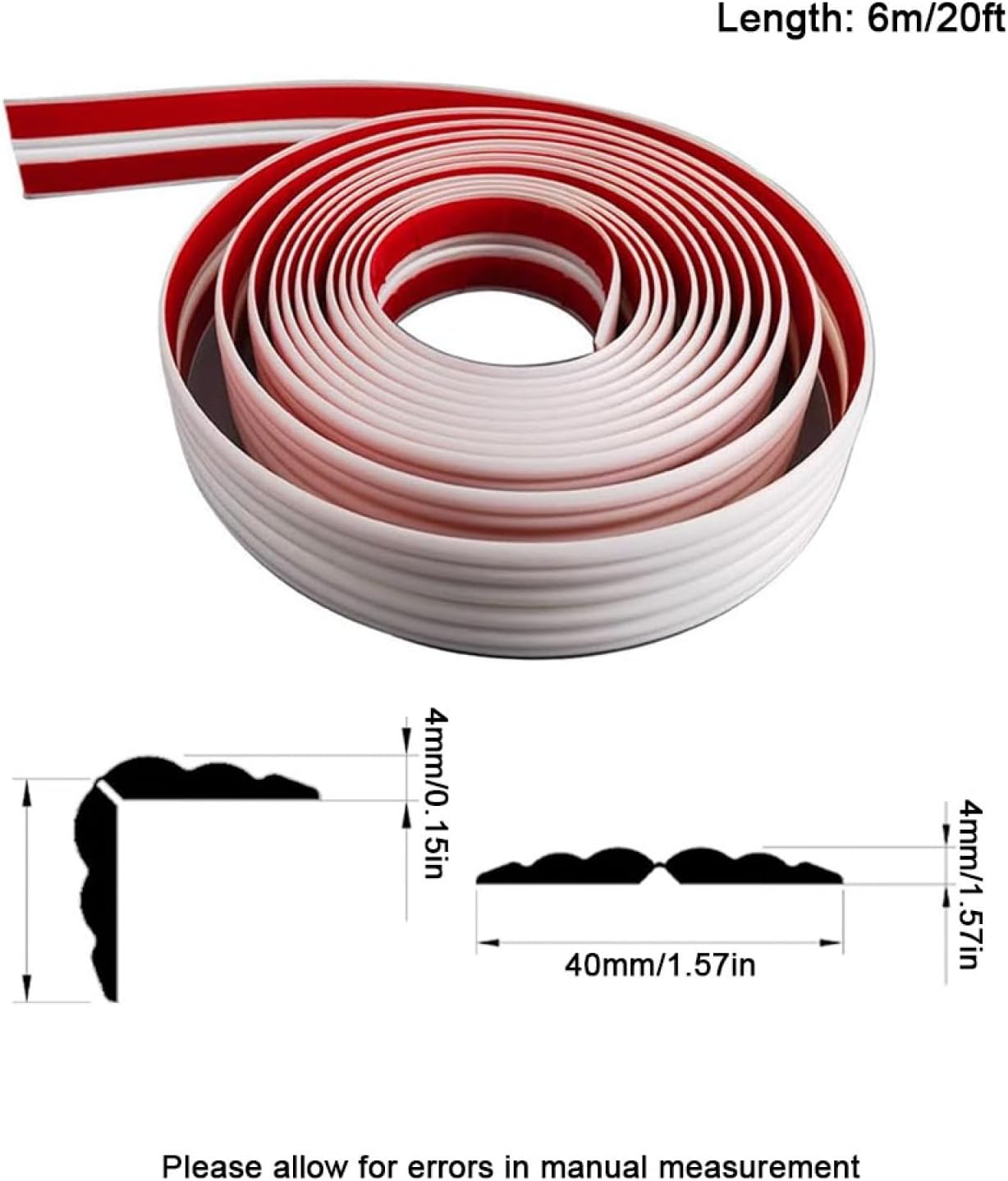 TopHomer 6m Flexible Wall Corner Protector Moulding Trim, Flexible Guard Edge Protector Inside & Outside Corner Guard Strip for Wall Edge Ceiling Countertop