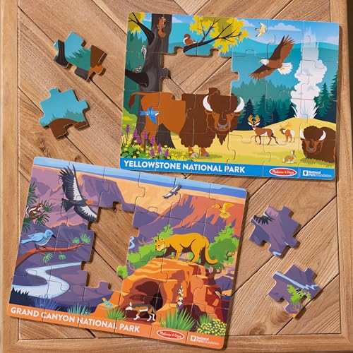 Melissa & Doug National Parks Yellowstone & Grand Canyon 24pc Jigsaw Puzzle Bundle for Boys and Girls Ages 3+ - image 9