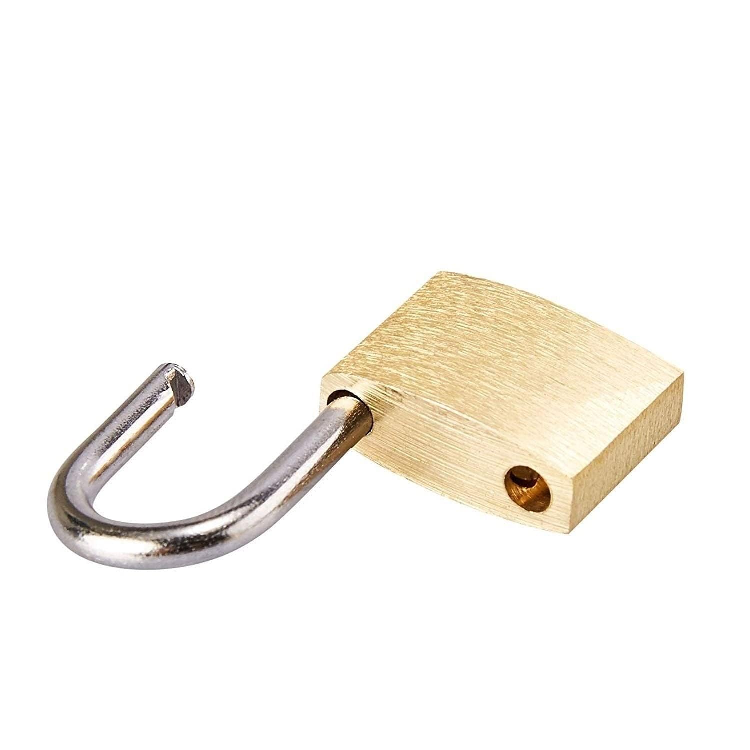 Sorzy Small 25mm Padlock with 2 Keys Each, Gold, Pack of 3 2