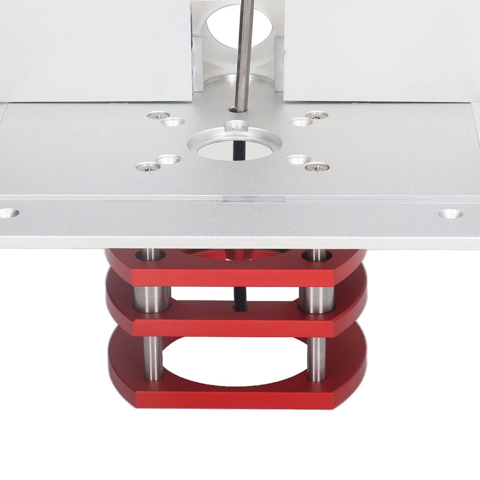 Oberfräsenlift mit Oberplatte, Universelles Design, 51 Mm Hubhub, Leicht und Rostfrei, Einfache Installation für Holzbearbeitungsmaschinen (Silber)