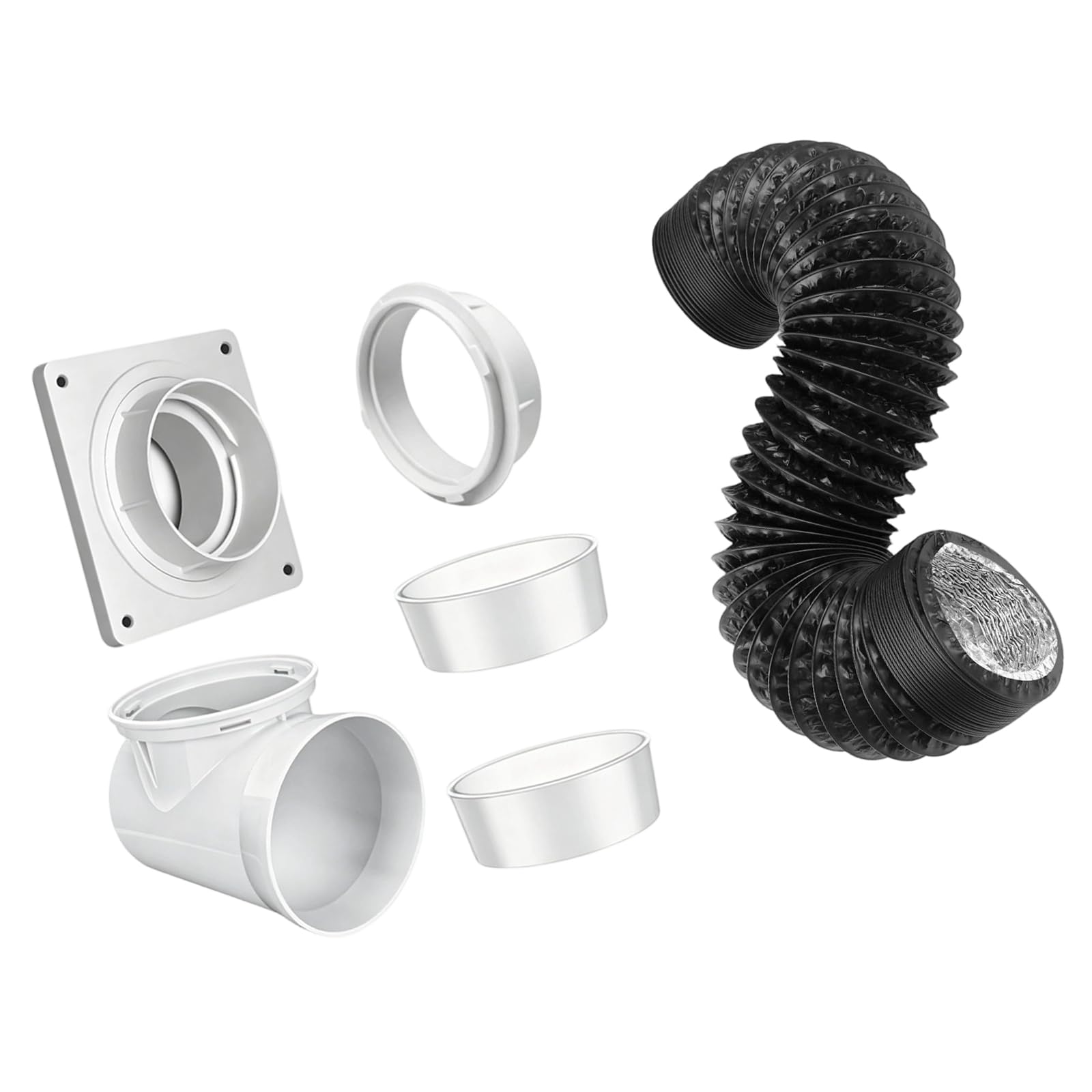 NRVTRE Consistent Dryer Vent Assembly Comes with Wall Flange and Leak Proof Design Dryer Venting Structure