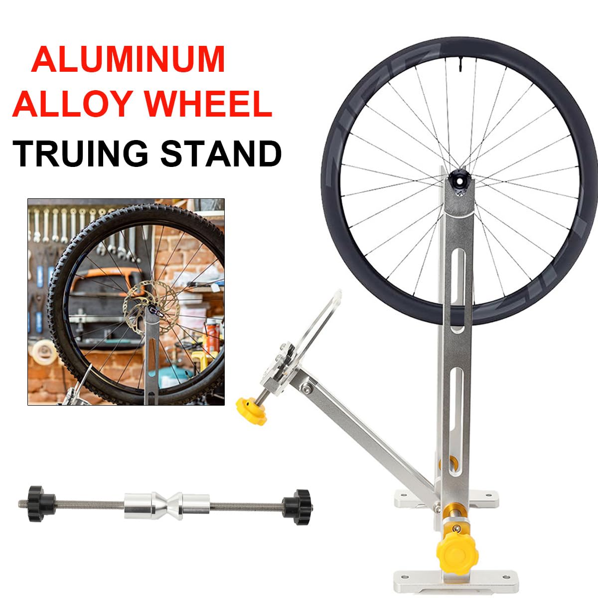 Cavalletto di centraggio per Bicicletta, Professionale Cavalletto per Centrare Ruote Bici Pieghevole Supporto per Biciclette Cerchioni Mountain Bike