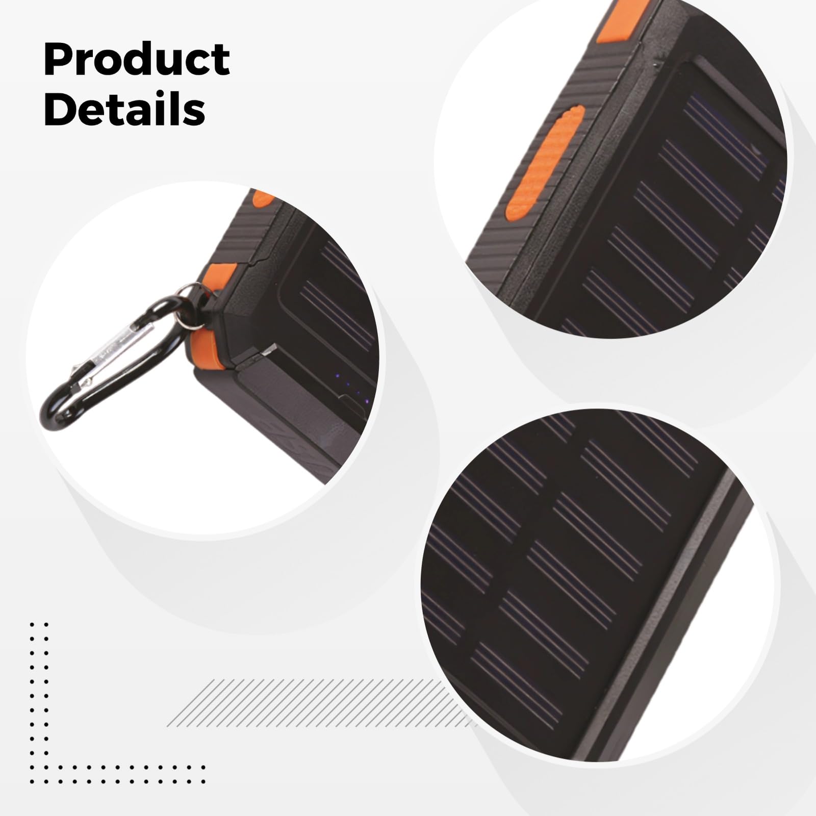 Cargador de energía solar de 20000 mAh con carga inalámbrica, múltiples puertos USB, luz LED fuerte para camping, carcasa impermeable, diseño resistente para viajes al aire libre, camping y energía de