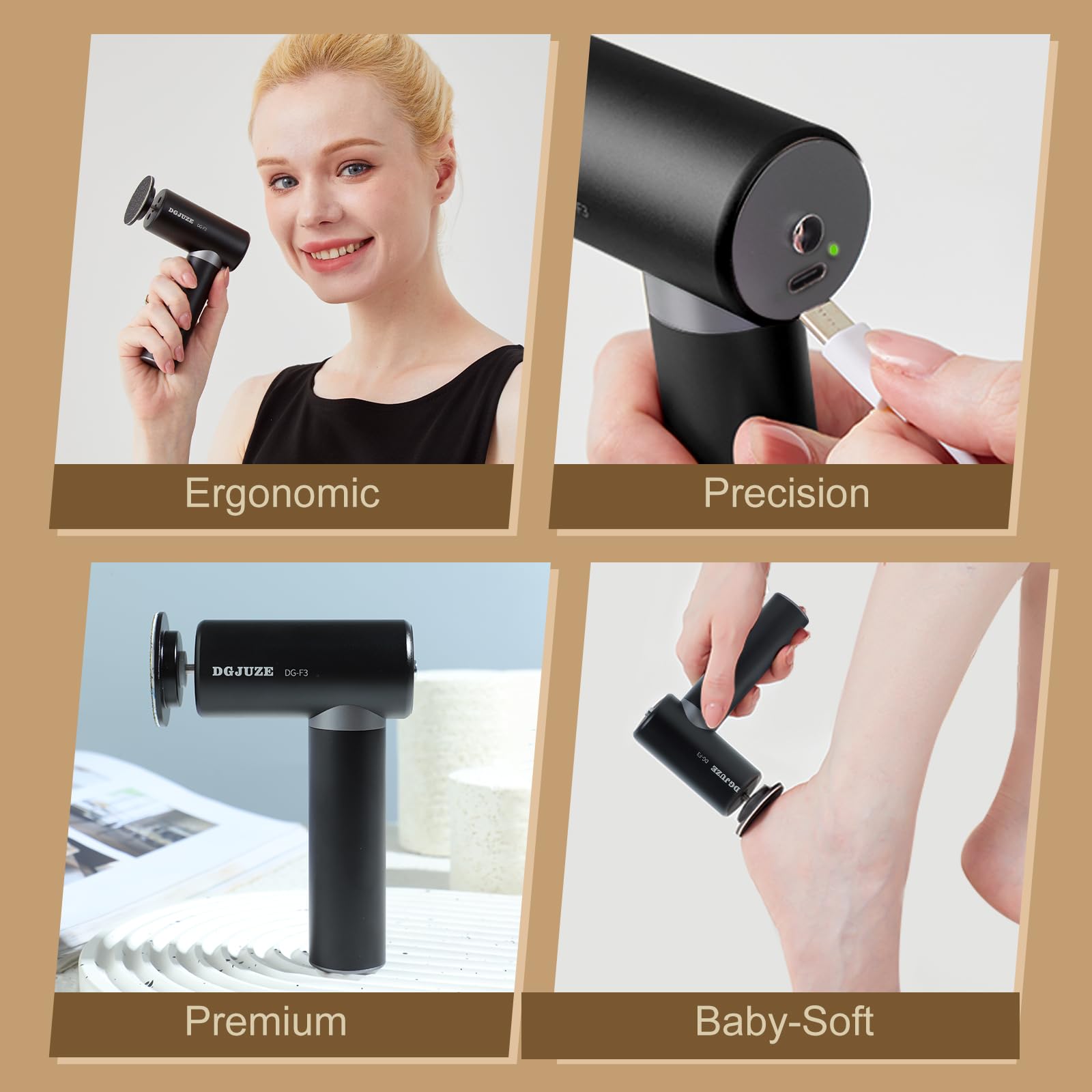 Premium Electric Foot Callus Remover, Rechargeable 3-Speed Foot File