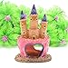 HoneTeek Fish Tank Decorations Pink Castle Aquarium Decorations Resin Fish Cave Hideouts Large Aquarium Decor,Vintage Castle Fish Tank Accessories for Betta Fish Freshwater and Saltwater Fishtanks