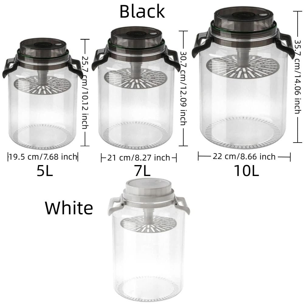 Tarros con asa | Tarro de fermentación para chucrut y verduras, recipiente de almacenamiento hermético para conservar la fermentación (14 x 8.66 pulgadas -B)