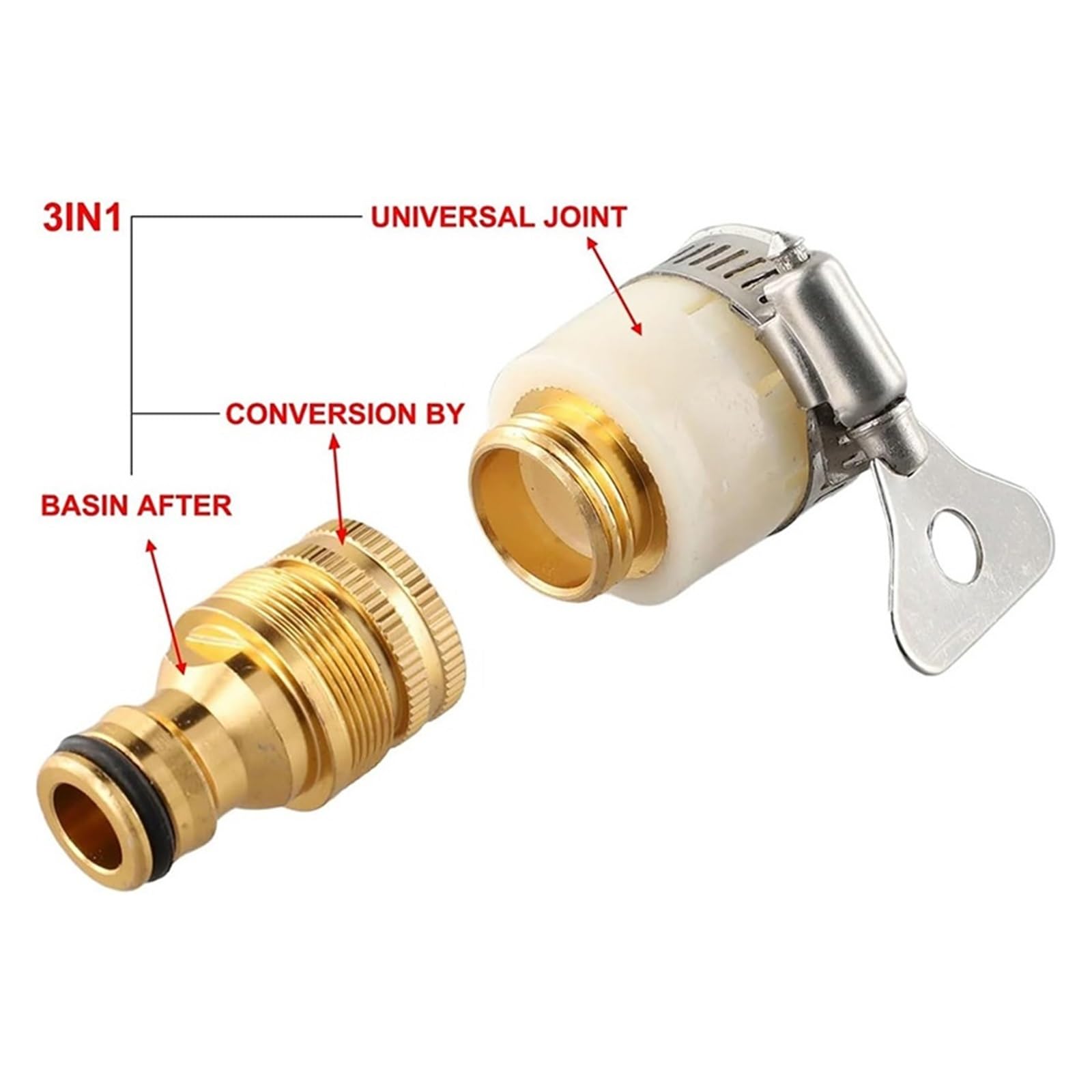 Herramientas de riego for jardín, adaptadores universales for grifo manguera 15-20mm, conector for, adaptador instalación tubería agua(5sets)