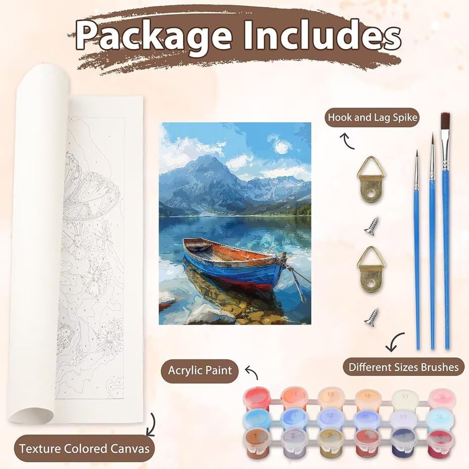 DIY Paint by Numbers Kits montaña 100x130cm con pigmento acrílico sin marco 3