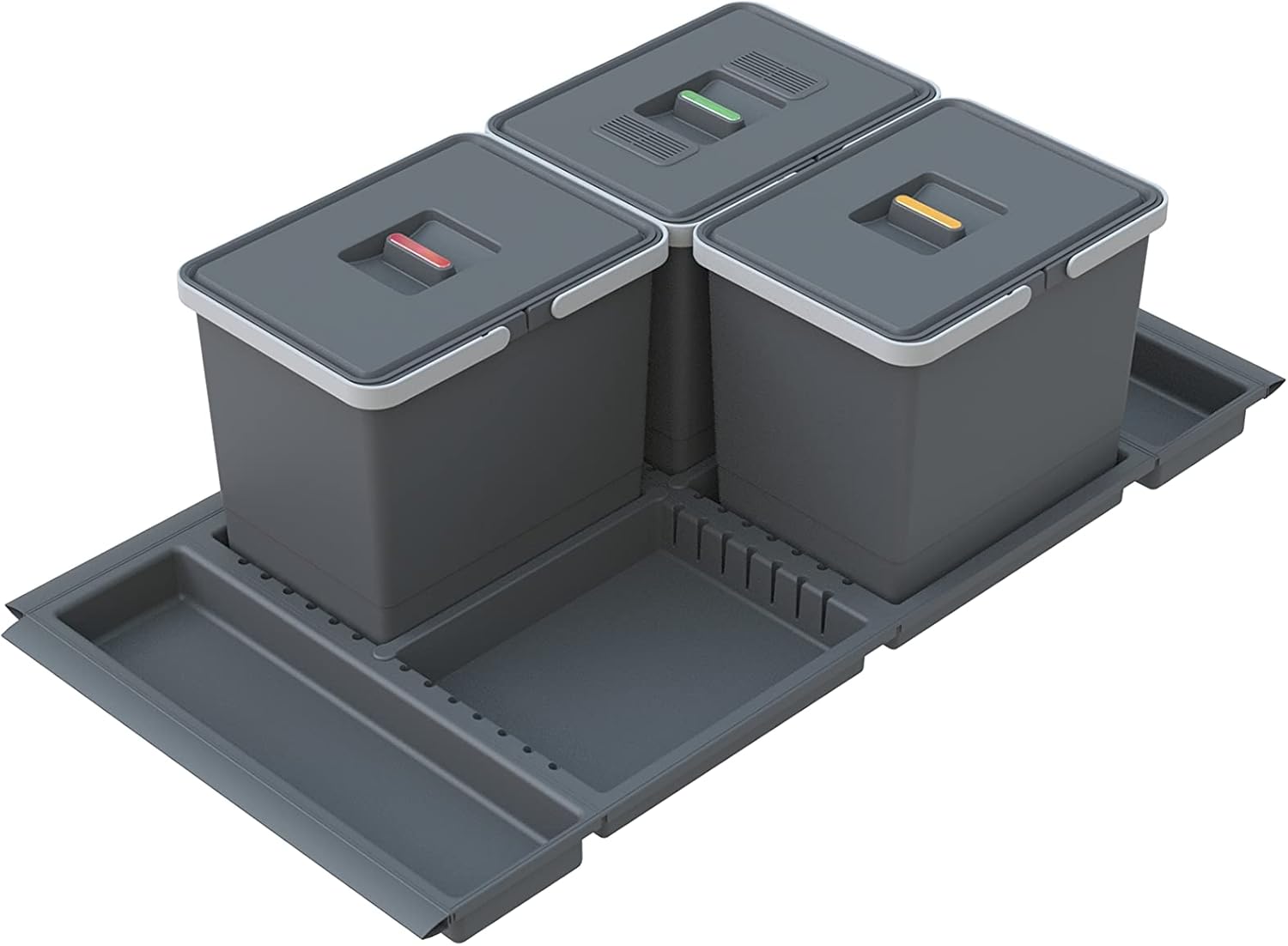ELLETIPI Metropolis PTC28 10050 7F Differentiated Waste Bin Undersink Drawer, Grey, 91 x 46 h22