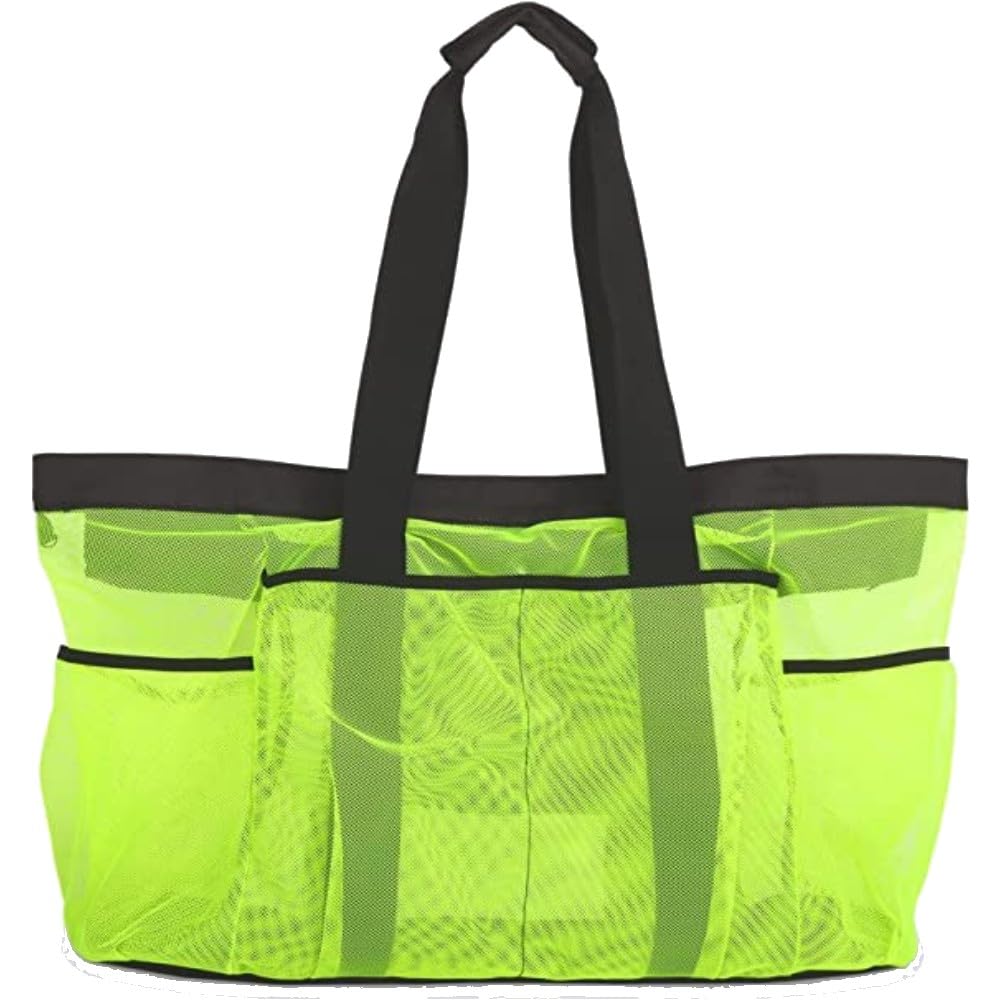 Sac de Plage en Filet pour Femme, Sac de Plage en Maille, Multicolore, 1/2 pièces(Green)