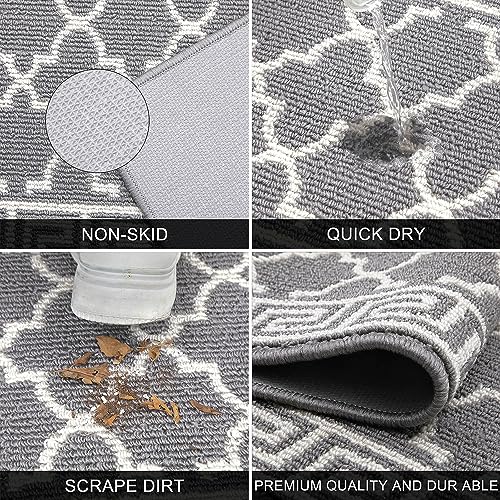 SHACOS Hallway Runner Rug 50x150 cm Non Slip Grey Narrow Hall Runner Rug Kitchen Washable Carpet Runner for Hallway Kitchen Entryway Laundry Room - Image 4