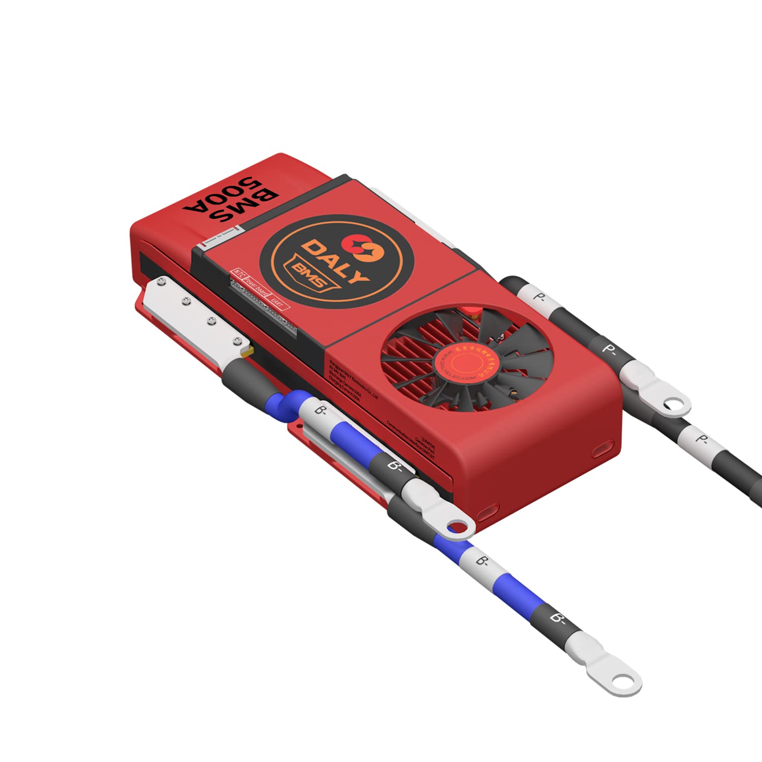 DALY Smart BMS LiFePO4 8S 24V Bluetooth Smart PCB Batterieschutzplatine Batteriemanagementsystem mit Ausgleichskabeln und drahtlosem Bluetooth-Modul für Lithium-Eisen-Phosphat(500A Fan UART)