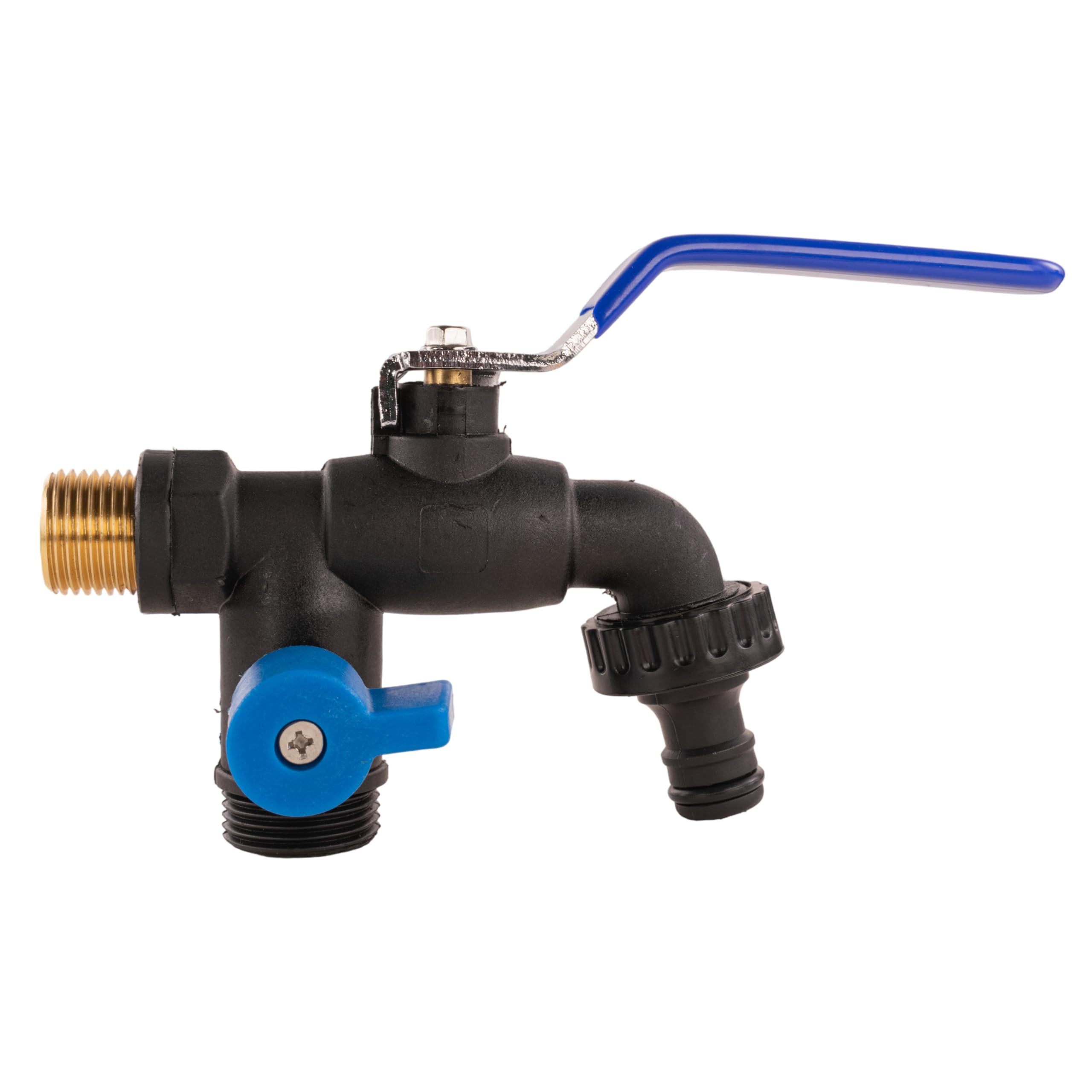 Dual Outlet Garden Hose Tap Adapter with Easy-Turn Lever Handles for Efficient Watering and Irrigation Control