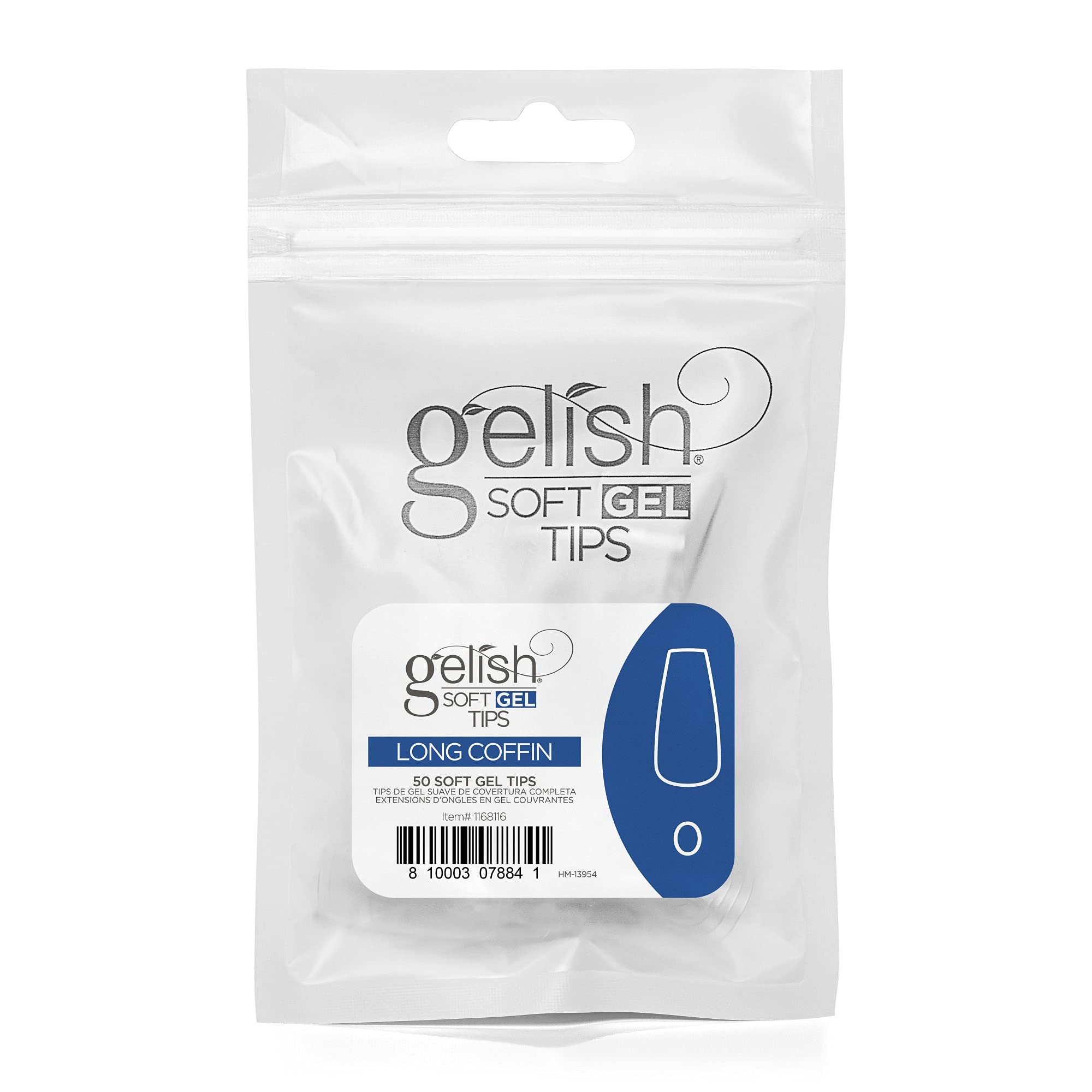 Gelish Soft Gel Tips, Long Coffin Size 0, 50 ct. Refill