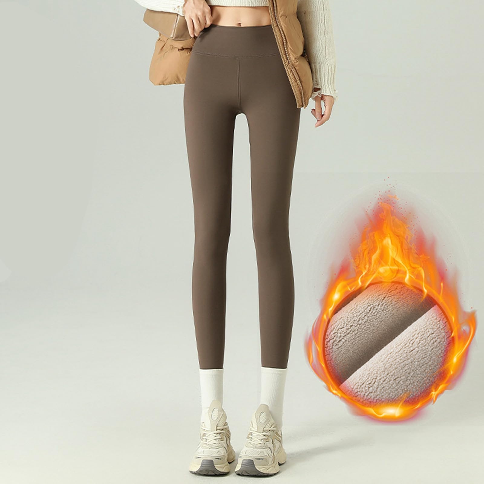 Generico Leggins Termici Donna Sportivi Sportivo Termico Panta Caldi Caldo Yoga Morbidi Leggings Termica Curvy Pantaloni Invernali Tights Alta Abbigliamento Sweatpants