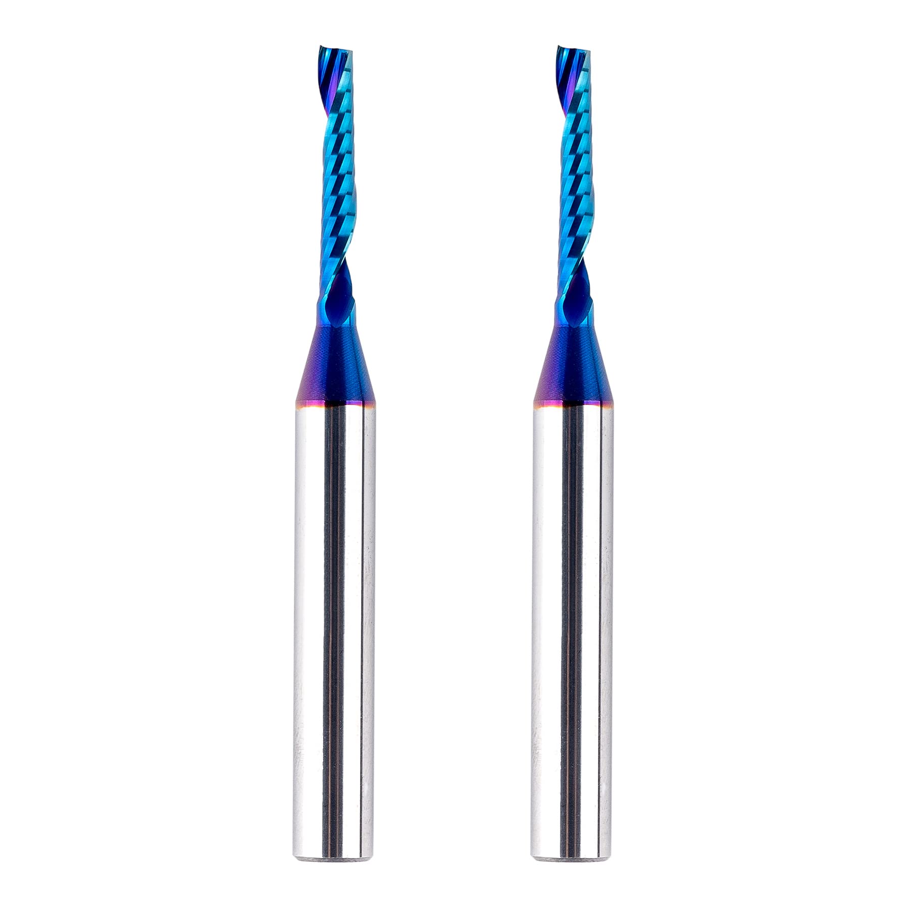 BITITZ 2 Pieces CNC Router O Flute Router Bits Up Cut 1/8" Cutting Diameter with 1/4" Shank Diameter for Plastic Arylic Aluminum