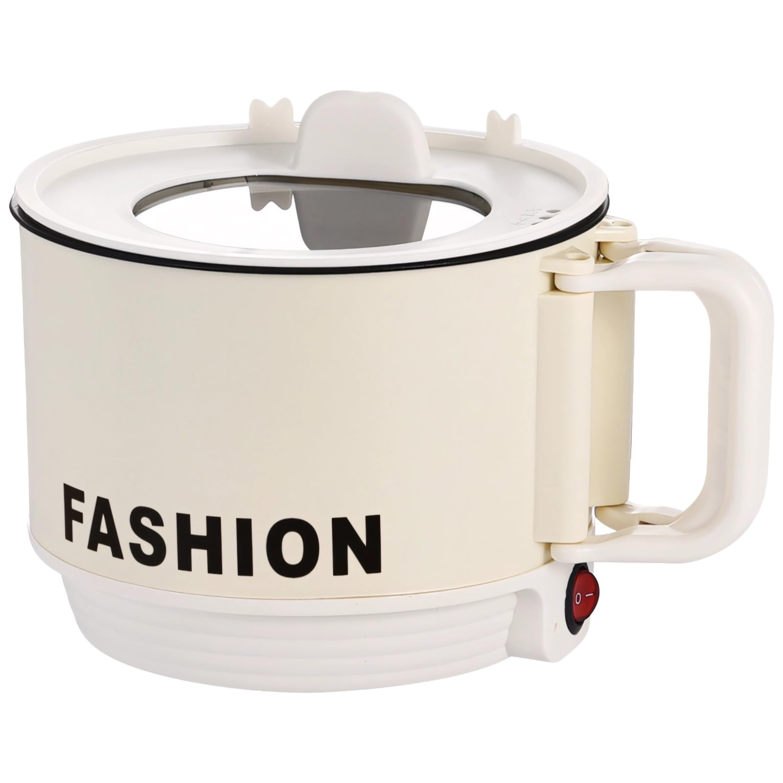 Ramen-Topf, Mini Elektro-Hot Pot für das Wohnheim, Ein-Personen-Dampfgarer, Topf mit Antihaft-Beschichtung, klappbarem Griff und Temperaturregelung, ideal für Instant-Nudeln, Hot Pot und Dämpfen