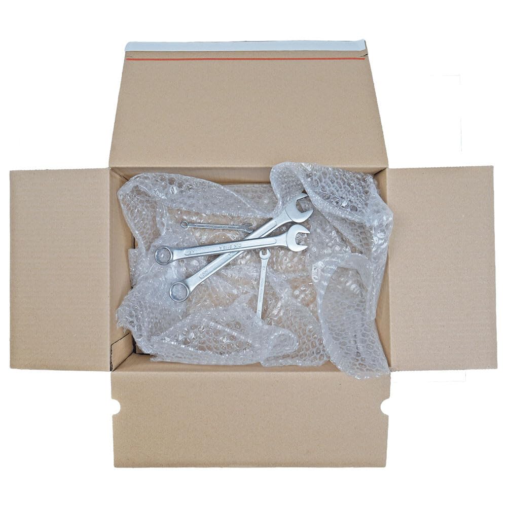 Luftpolsterfolie, Bläschenfolie, Polsterfolie, Kunststoff, Transparent, 3-Schicht, 90 my Stärke, Noppengröße 10 mm, 120 cm x 100 m (Rollenbreite x Lauflänge), 1 Rolle(n)