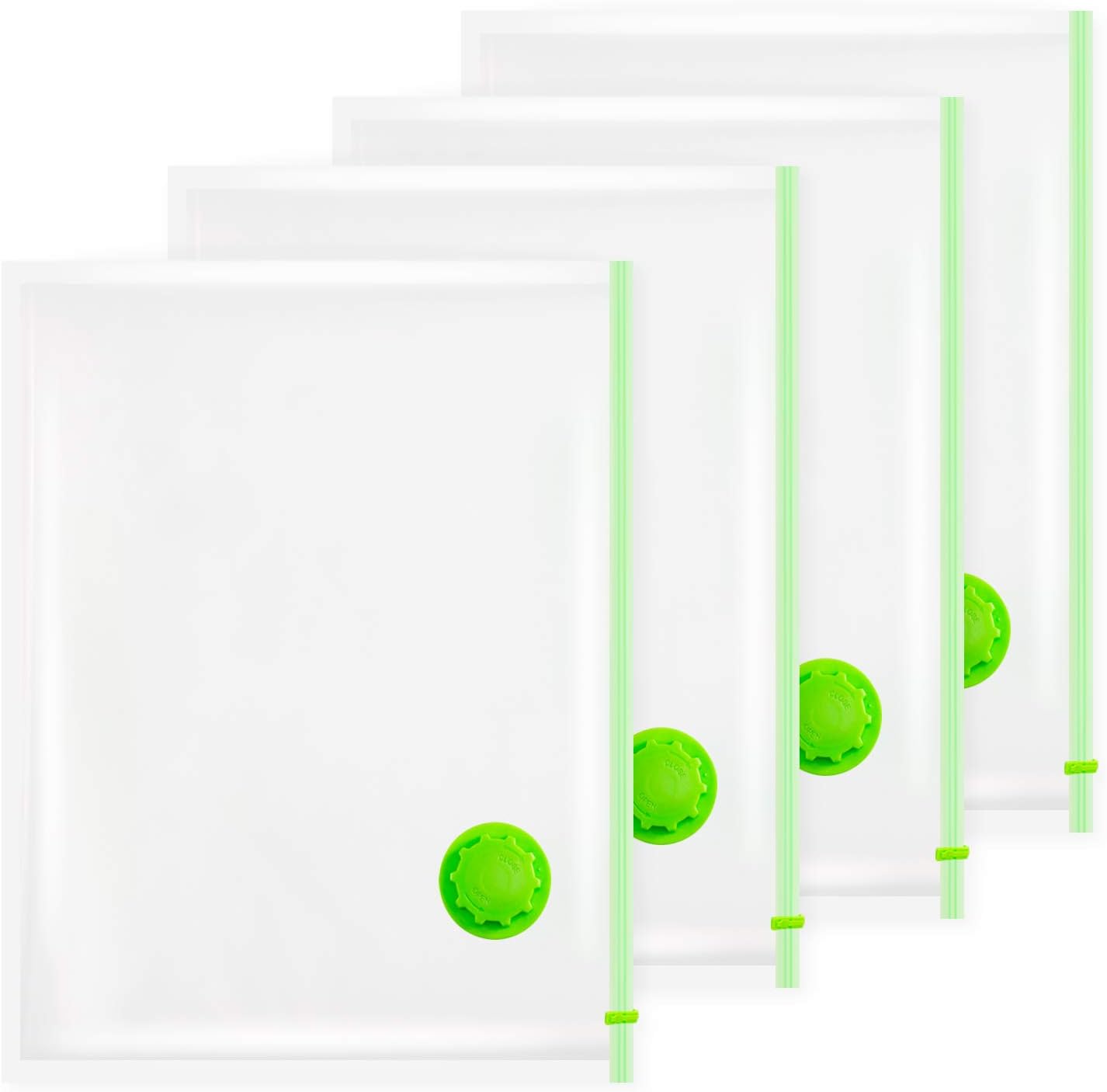 Opaza Vacuum Storage Bags, 6 Pack(2 Jumbo+2 Large+2 Medium) Airtight Space Saver Compression Bags for Clothes,Duvets,Bedding