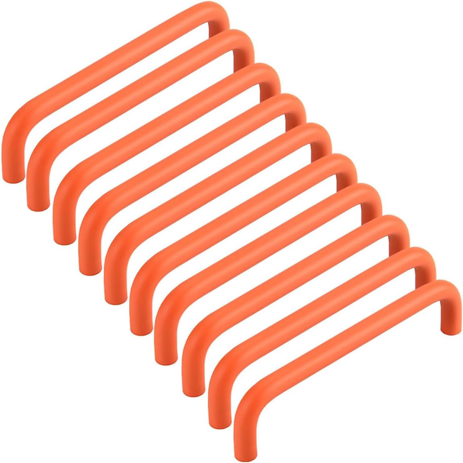 Intenst 10 Pcs Kitchen Cabinet Handles Colourful Cabinet Knobs Cupboard Handles Furniture Pull Aluminium Door Handles Drawer Knobs for Drawer Wardrobe Room Furniture (Orange,Pitch:160mm)
