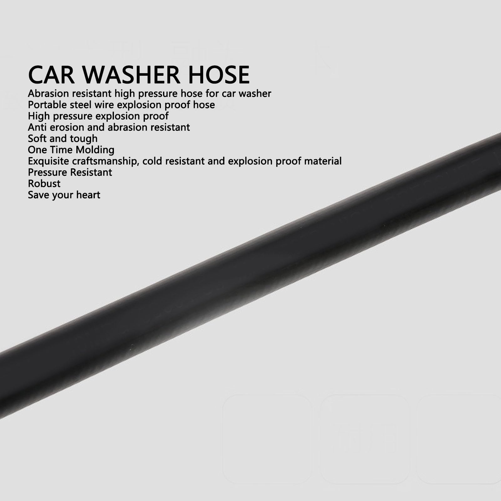 High Pressure Washer Hose Flexible 15m M22 14MM Standard Port Pressure Washing Extension Hose Home Car Factory