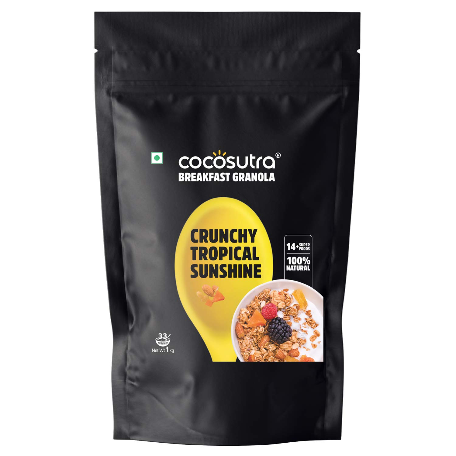 COCOSUTRA Crunchy Tropical Sunshine Breakfast Granola 1 kg | 100% Natural, Vegan & Gluten Free | High Protein Cereal with Oats, Nuts, Seeds and Dry Fruits | Lightly sweetened with Jaggery (B00Y11QI96) Amazon Price History, Amazon Price Tracker