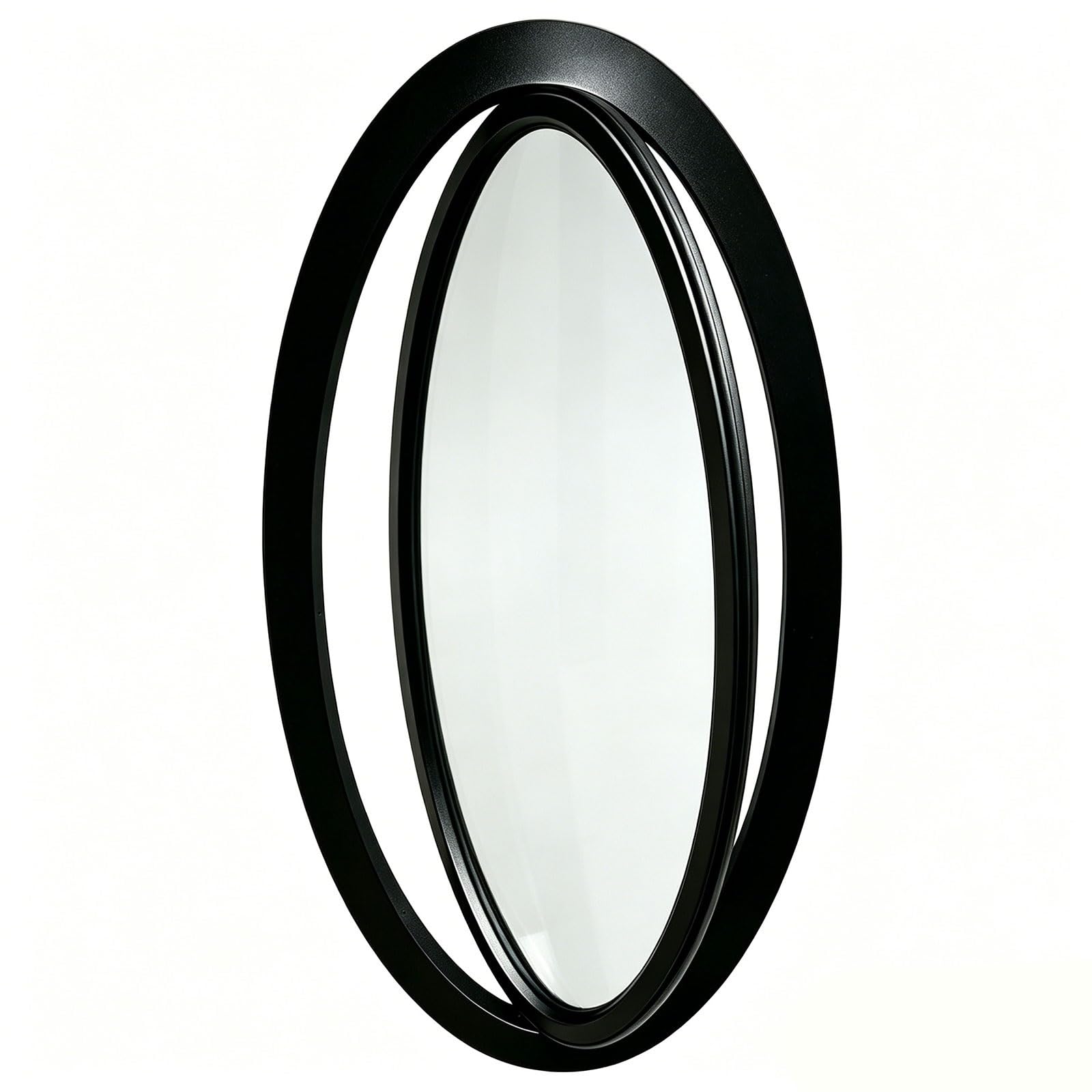 360° Rotating Oval Porthole Window, Glass Window, 360° Rotating Sliding, for Bathroom Kitchen Office(Black,100x50cm/39x20in)