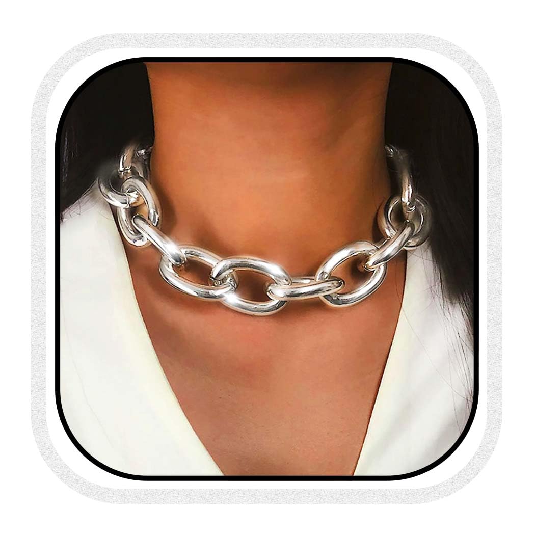 Boho Choker Necklace Gold Cuban Link Necklaces Chain Fashion Jewelry for Women and Girls