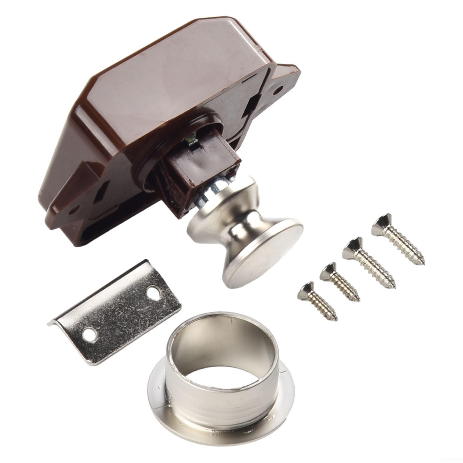 Pomello a pulsante per serratura dell'armadio, per camper, roulotte, camper, yacht, cassetti, mobili con placcatura in nichel perlato, 14-22 mm