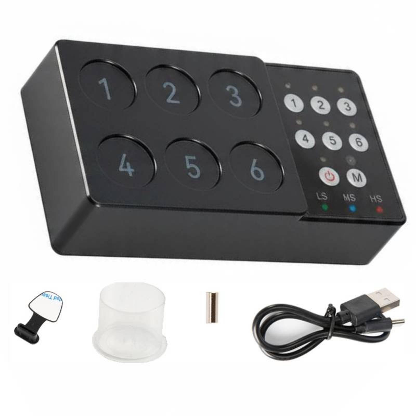 Mezclador de Automático Agitador Mezcladora con Seis Plazas de Mezcla y Operación por Botón Ligero y Ahorra Esfuerzo Manual Adecuado para Tatuadores y Pintores, Array, Negro