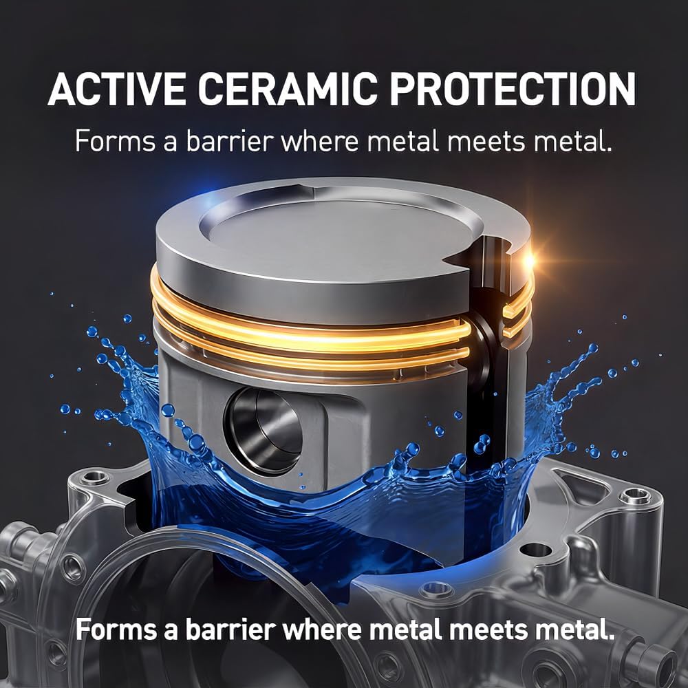 Tri-Ex2 20W-50 Synthetic Blend Motor Oil – Patented Ceramic Coating – Extreme Heat Protection - More Power - Reduced Wear - Extended Engine Life (1Gallon)