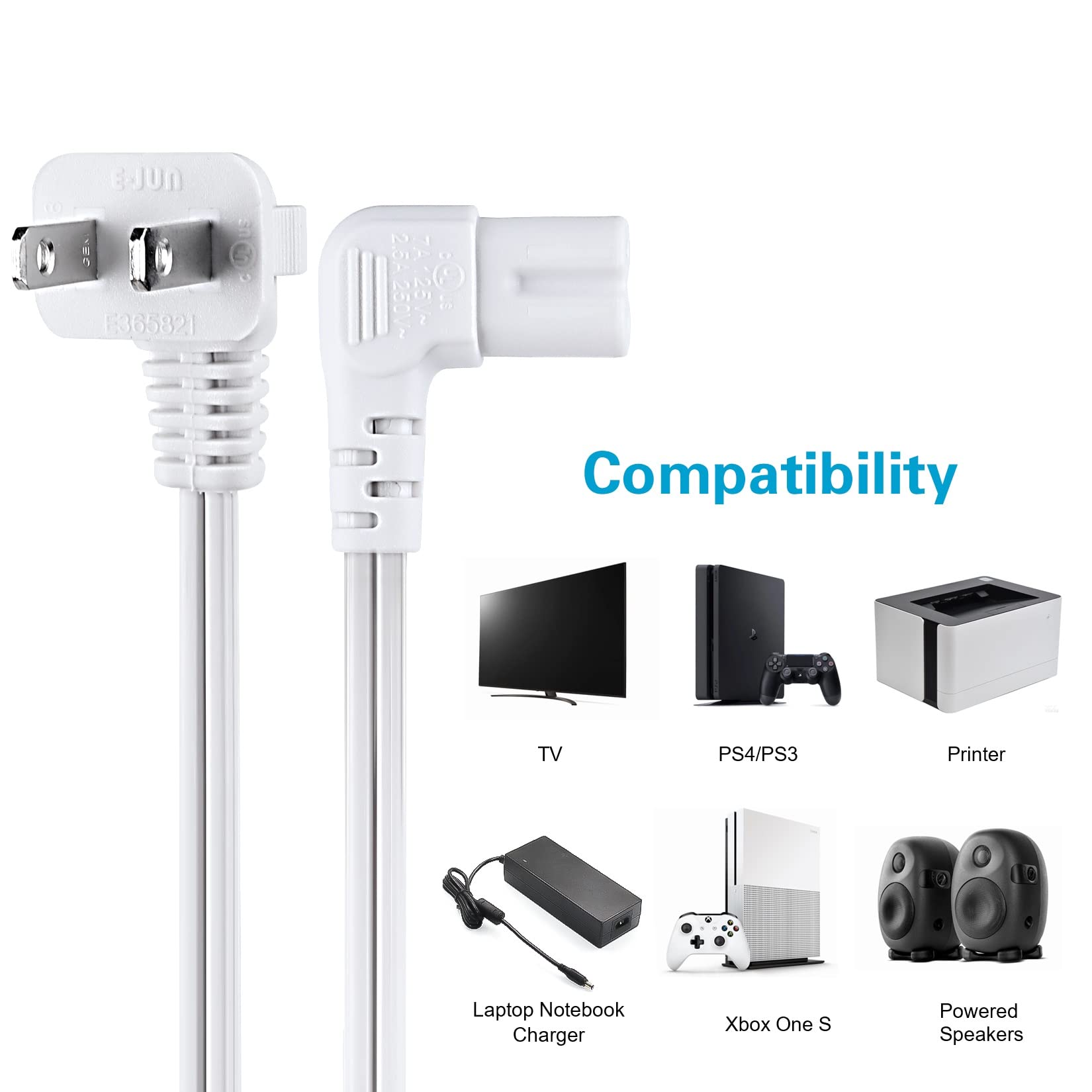 Amazon.com: FiiMan C7 Power Cord 2-Slot Non-Polarized 90 Degree